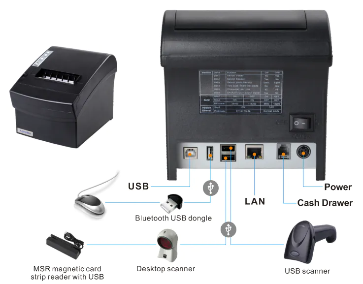 Xprinter multilingual receipt printer for pc with good price for mall