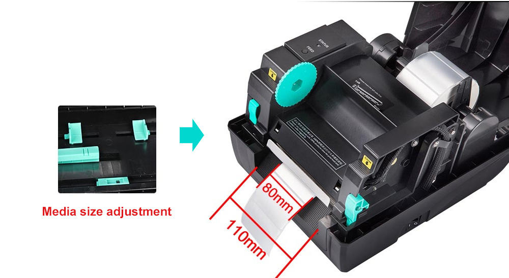 large capacity barcode label printer design for shop
