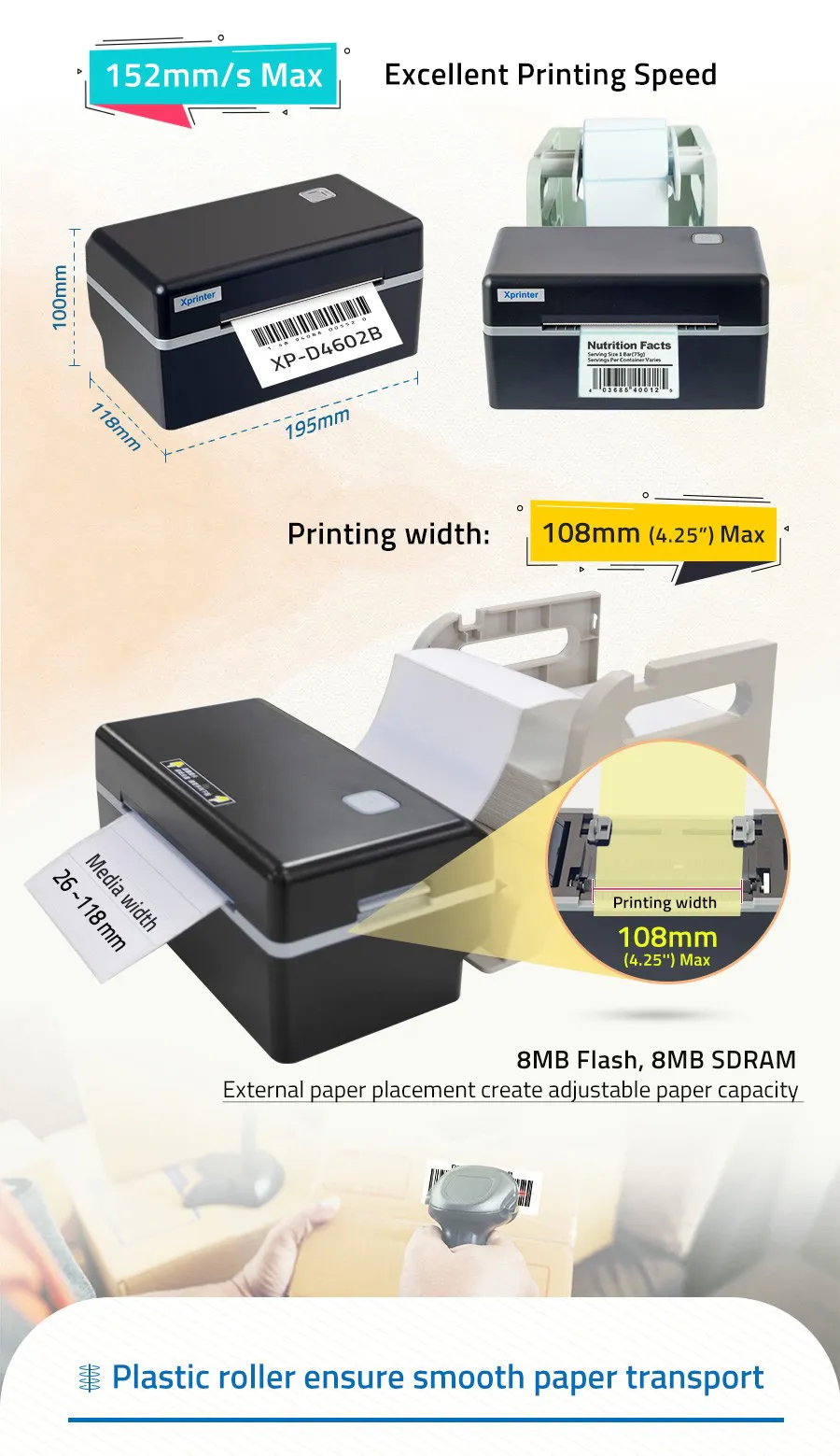 Xprinter barcode label maker machine customized for shop