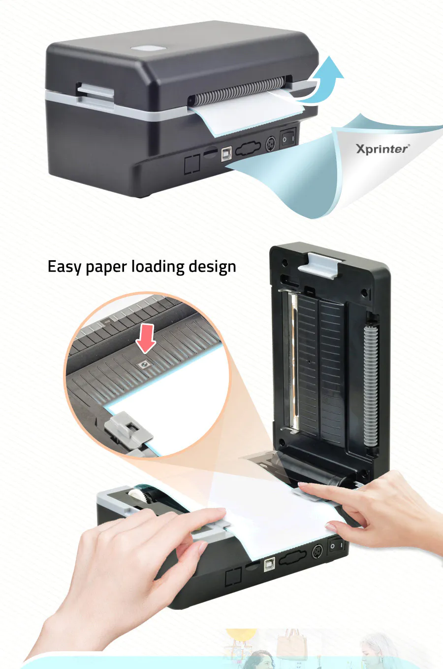 Xprinter monochromatic portable barcode label printer directly sale for shop