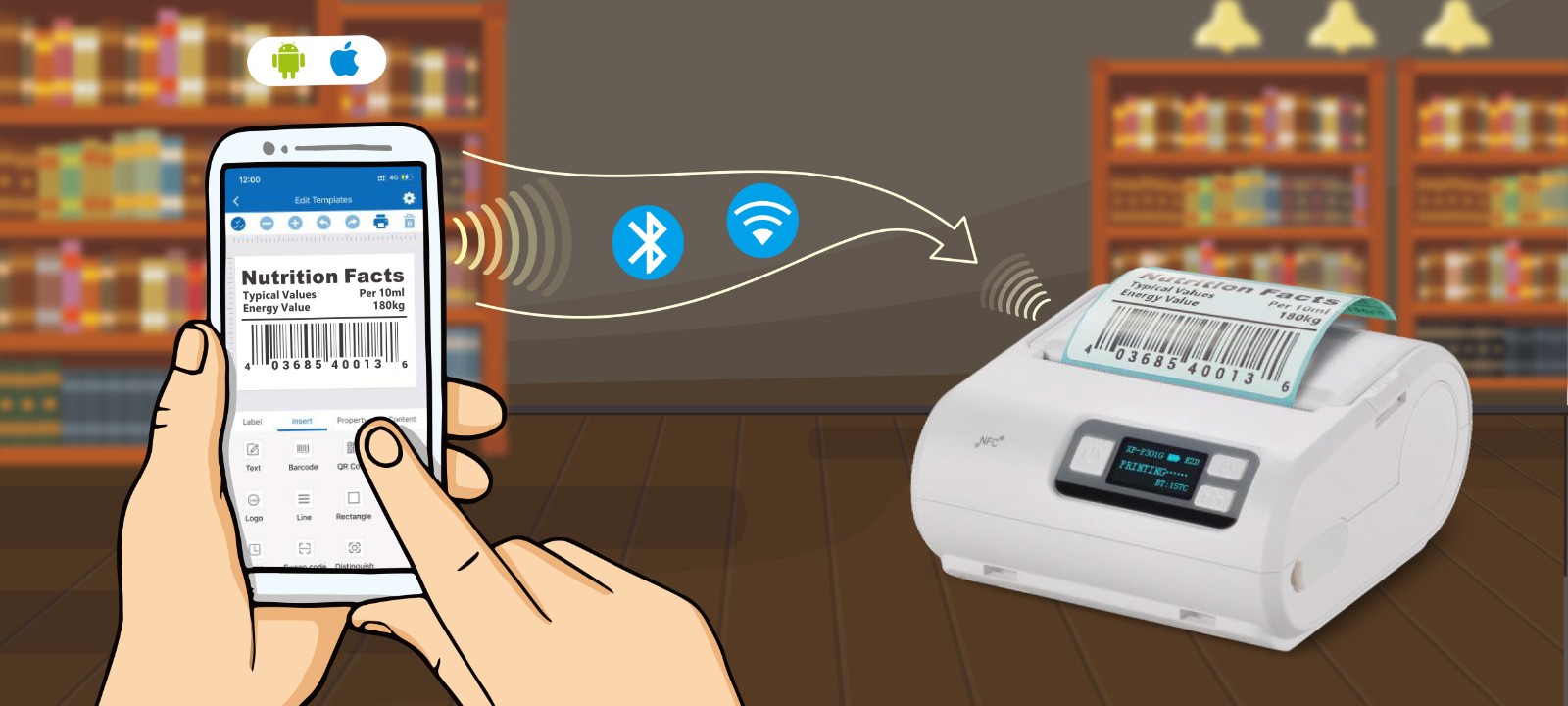 Wifi connection mobile receipt printer with good price for store-1