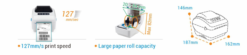 Xprinter pos 80 thermal printer design for storage-3