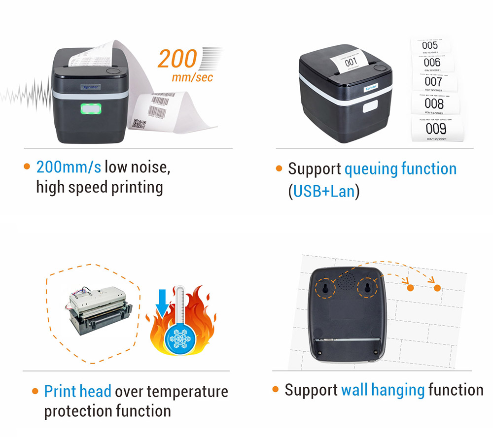 Xprinter lan receipt printer for computer design for store-1