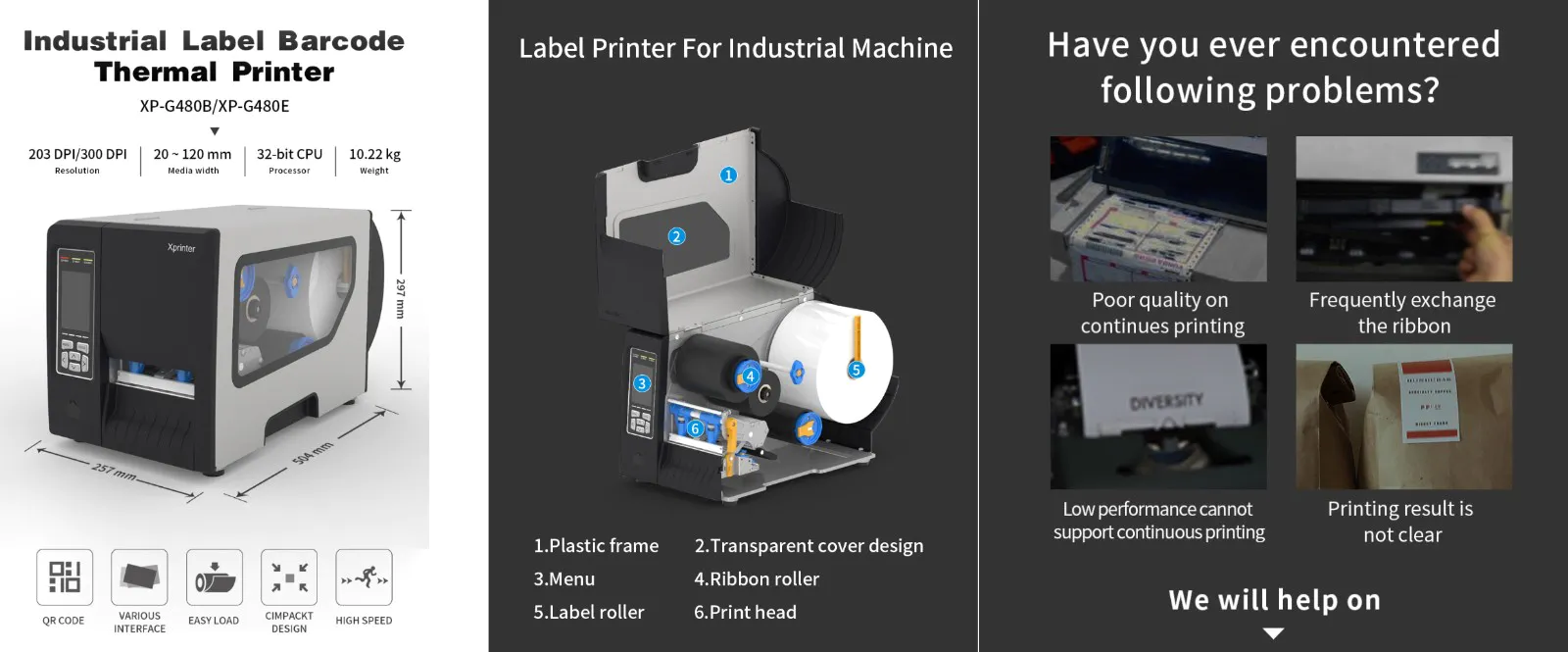 Xprinter direct thermal label printer factory for store