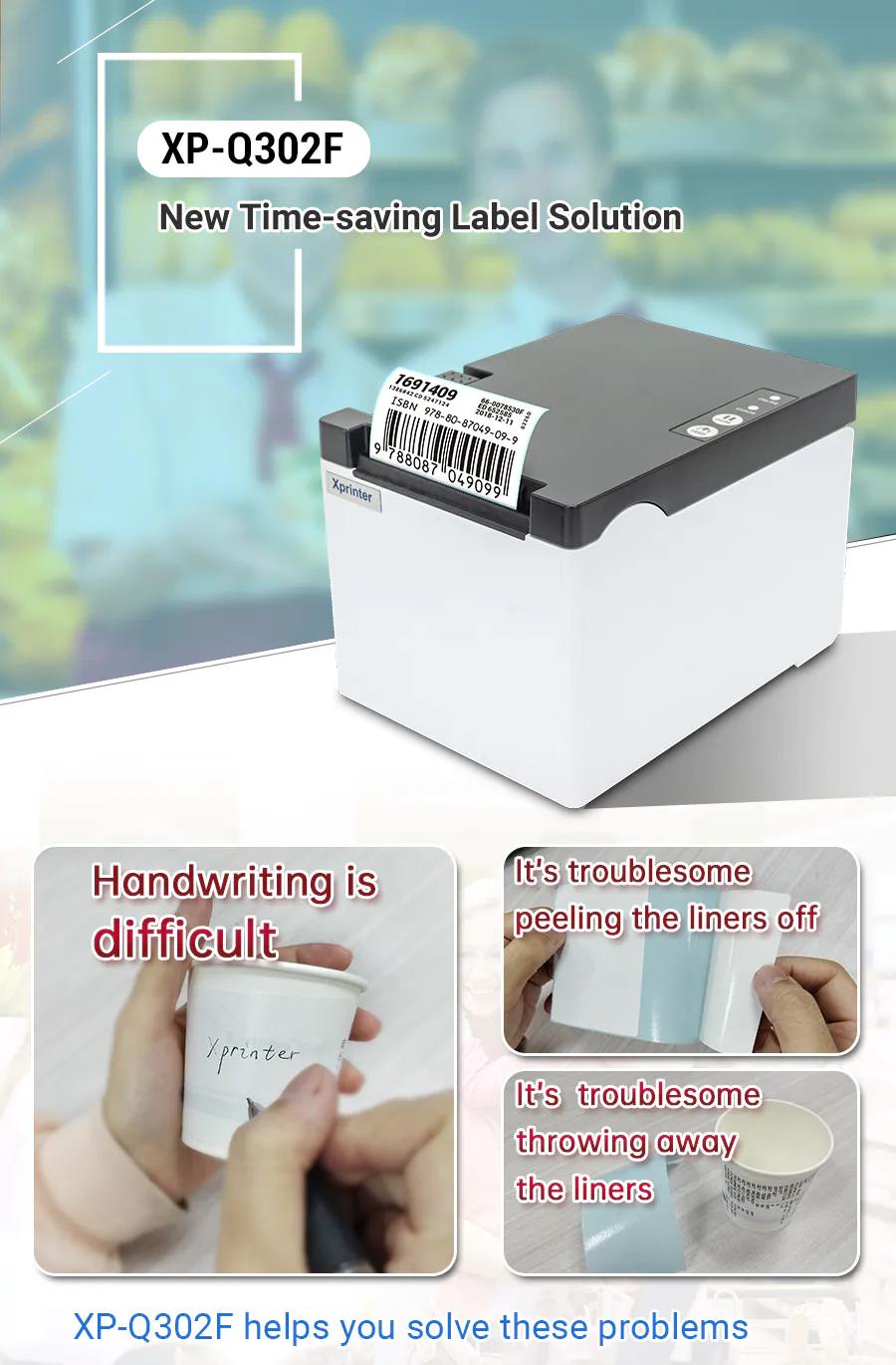 Xprinter 80mm series thermal receipt printer factory price for post